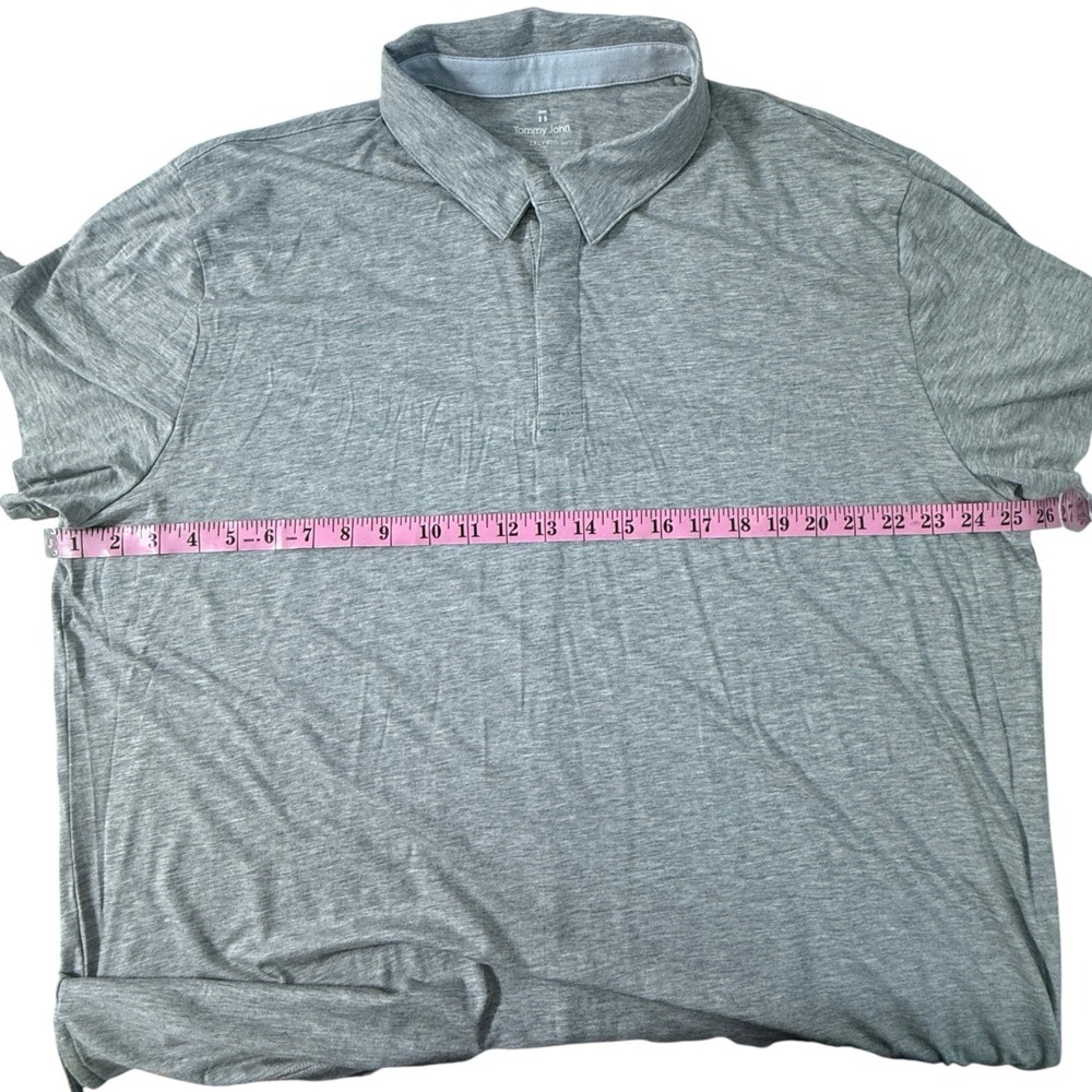 Tommy John Second Skin Comfort Polo 2XL Gray Pima Cotton Modal Stretch - Picture 5 of 9